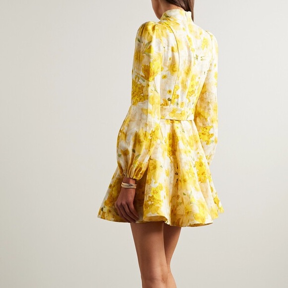 ZIMMERMANN WONDERLAND FLORAL BELTED MINI DRESS - SIZE 4 - NWOT - Picture 3 of 10